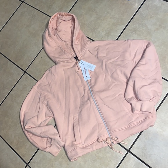 UGG ABBI HALF MOON SLEEVE ROSEWATER HOODIE NWT - Picture 2 of 14